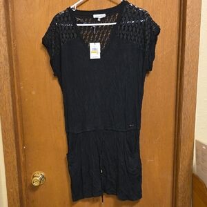 Calvin Klein Black Lace Short Sleeve Dress